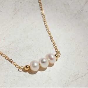 Free People Triple Pearl Necklace